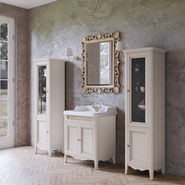 TW Veronica, База с раковиной Simas AR834bi*1 73*54см с 1отв. под смеситель , 2 расп. дверки, доводч. Blum, ручки: Riflesso бронза, цвет: Vintage