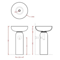 Artceram Jolie Раковина 50см., на пьедестале, без отв., цвет: белый глянцевый