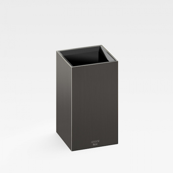 Armani Roca Island Стаканчик для зубных щеток, настольный, 75х75х137мм, цвет: nero