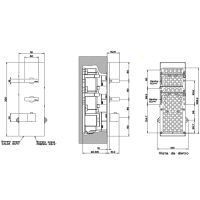 Gessi Rettangolo Встраиваемый термостатический смеситель, подключение на 3/4”, с 2мя независимыми выходами, внешняя часть, цвет: хром