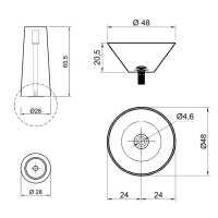 Antonio Lupi Albume Раковина 48х65 см, без отв., на пьедестале, Cristalmood, цвет: Petrolio/Marmo Carrara