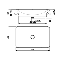 Gessi iSpa Раковина 71х45 см, без отв., с донным клапаном, цвет: белый