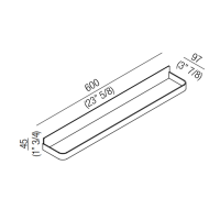 Agape Memory Полотенцедержатель, 60см, подвесной, цвет: глянец