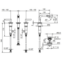 Fantini Icona Deco Смеситель для биде, 3 отверстия, цвет: хром