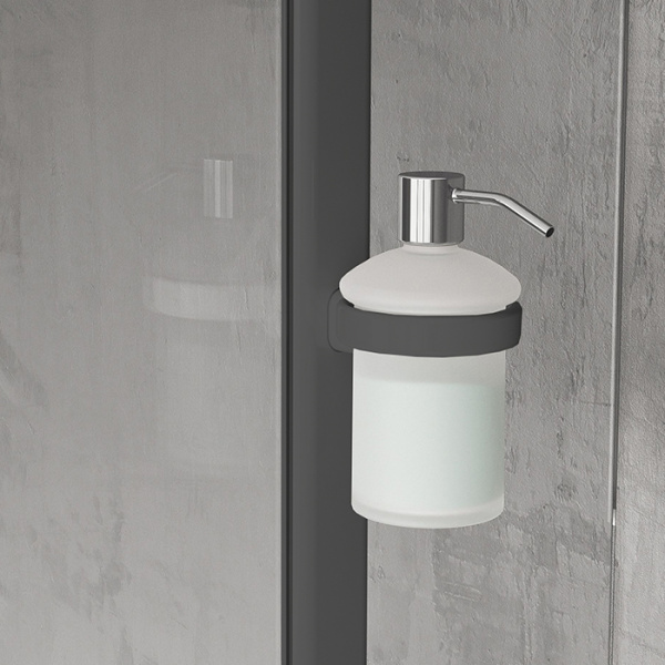 Novellini Giada Дозатор для жидкого мыла, подвесной, для профиля,цвет: черный матовый