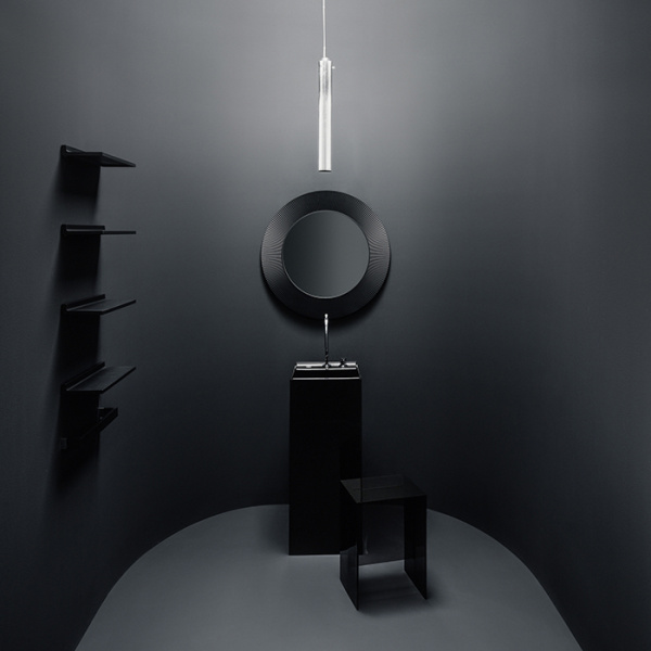 Laufen Kartell Зеркало круглое d=78см, настенное, без подсветки, цвет: черный