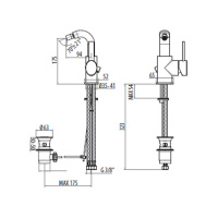 Gattoni Logos Смеситель для биде с донным клапаном, поворотный излив 95мм, хром