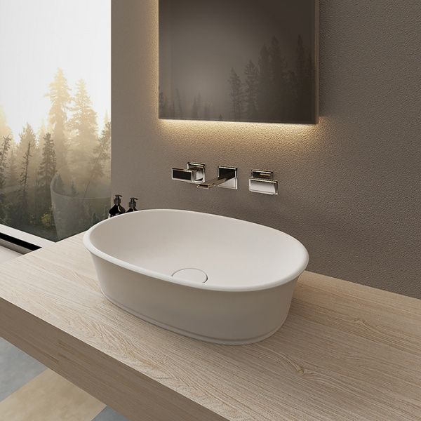 TW collection Раковина 60.6х40.2х14.3cм., накладная, без перелива, цвет: белый матовый