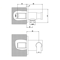 Gessi Ovale Вывод воды с держателем для душевой лейки на 1/2", цвет: хром