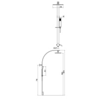 Gattoni Boomerang Душевая колонка с ручным душем и верхним душем, цвет: хром