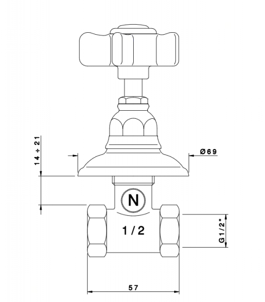 Nicolazzi Dames Anglaises Запорный вентиль 1/2 вкл. внутр часть, цвет: хром