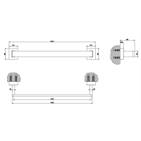 Gessi Rettangolo Ручка опорная 45см для ванны или душа, подвесной, цвет: хром