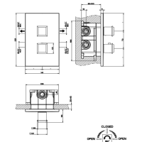 Gessi Eleganza Встраиваемый термостатический смеситель, подключение на 3/4”, с переключателем на 2 выхода и фильтрами, внешняя часть, цвет: хром