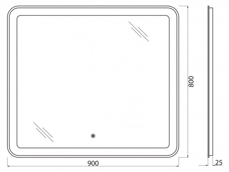 Зеркало с встроенным светильником и сенсорным выключателем, 8W, 220-240V SPC-900-800-LED