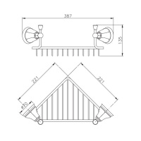 Nicolazzi Teide Chic Полочка-решетка угловая, подвесной, цвет: хром