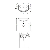 SIMAS Arcade Раковина 67х49 см, 1 отв., цвет: белый