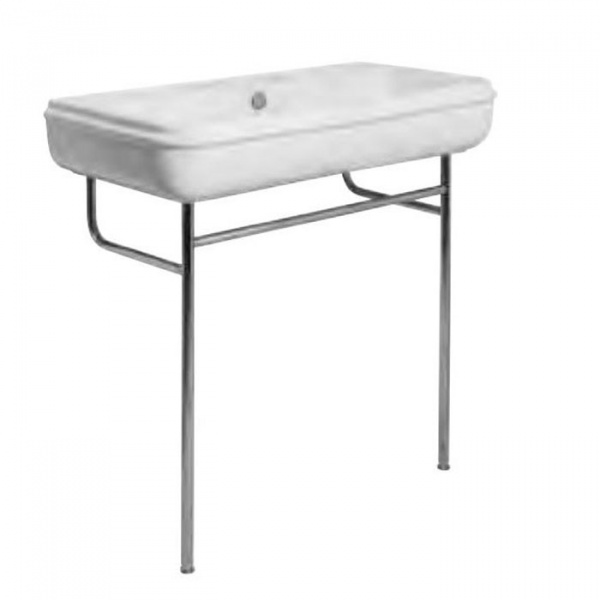 AZZURRA CHARME Консоль напольная с раковиной 55х46см, на 1 отв, белый/хром