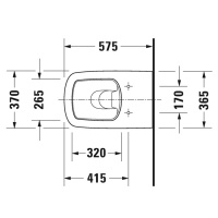 Duravit DuraStyle Унитаз напольный пристенный 37х57см, цвет: белый