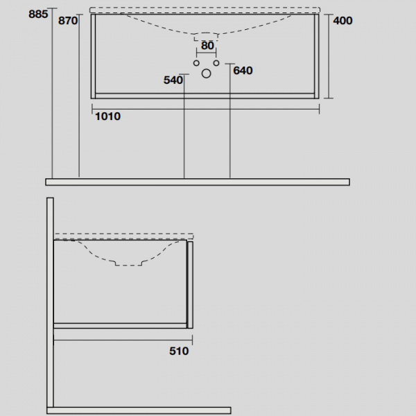 Kerasan Shape Mobile Комплект мебели 102х52см, подвесной, 1 ящик, цвет: черный/дуб