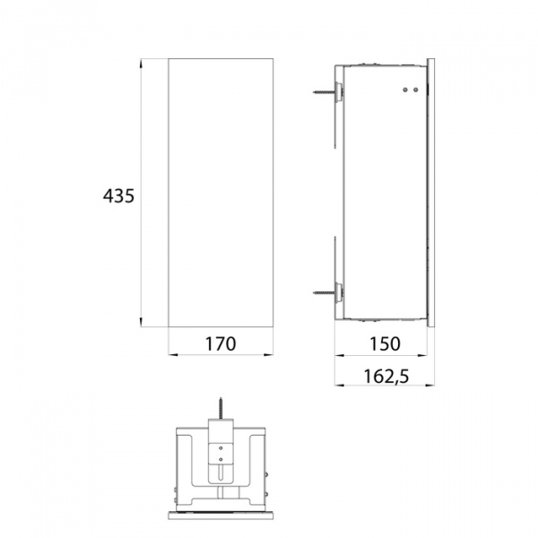 EMCO Asis Pure Модуль для унитаза, встраиваемый, ершик для унитаза, дверь правая, цвет: черный