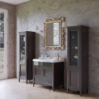 TW Veronica, База с раковиной Simas AR864bi*1 90*56см, с 1отв., 2 распашные дверки+1 выдв.ящик,  доводч. Blum, ручки: Riflesso бронза, цвет: GRIDGIO