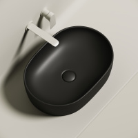 Умывальник чаша накладная овальная (цвет Чёрный Матовый) Element 600*415*135мм Ceramica Nova чёрный матовый 