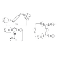 Carlo Frattini Elizabeth Chic Смеситель на раковину на 3 отверстия с вращающимся изливом, ручки Swarovski, цвет: хром