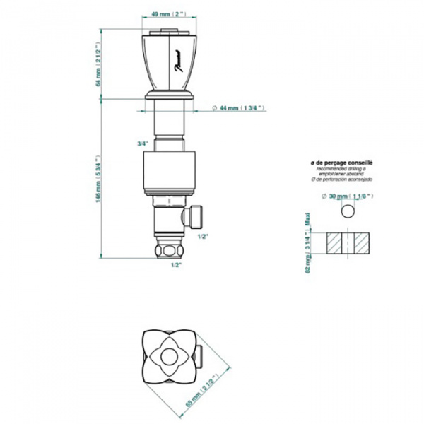 THG Petale De Cristal Rouge Вентиль смесителя для раковины, цвет: полированное золото