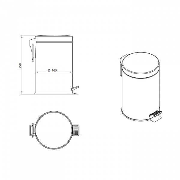 Bongio Hotelerie Ведро с крышкой напольное, цвет: золото