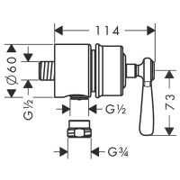Axor Montreux Fixfit Stop шланговое подсоединение, ½ (рычажные рук.), цвет: полированное золото