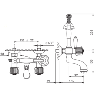 Nicolazzi Onice Смеситель для ванны с душем, цвет: хром