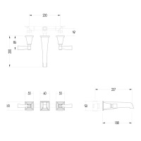 Devon&Devon Vip Time Смеситель для раковины, цвет: хром/белый хрусталь