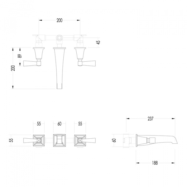 Devon&Devon Vip Time Смеситель для раковины, цвет: хром/белый хрусталь