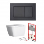 TECEbase 2.0 Комплект 5 в 1, унитаз TECE One, инсталяция для подвесного унитаза, клавиша смыва TECEnow черный матовый, крепеж для монтажа, звукоизоляция
