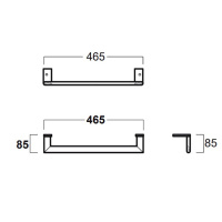 Simas Lft Spazio Боковой хромированный полотенцедержатель 46.5x8,5см для LFT 44