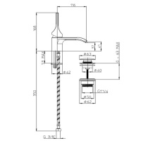 Bossini Apice Смеситель для раковины на 1 отверстие, однорычажный, с донным клапаном, цвет: хром