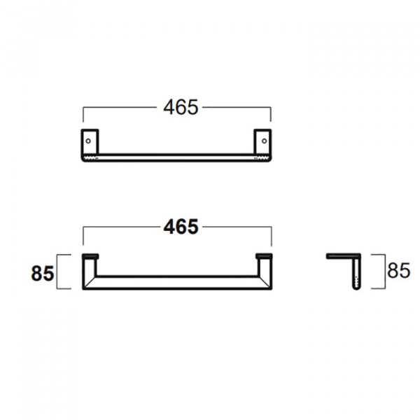 Simas Lft Spazio Боковой хромированный полотенцедержатель 46.5x8,5см для LFT 44