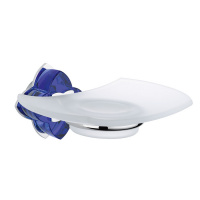 THG Pétale de cristal bleu Мыльница стеклянная, подвесная, цвет: хром/синий хрусталь