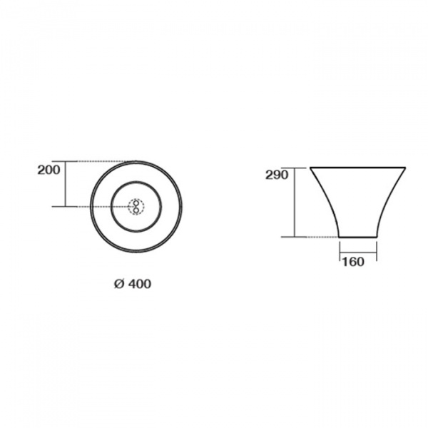 Kerasan Deco Раковина 40х40х29 см, без отв., цвет: белый