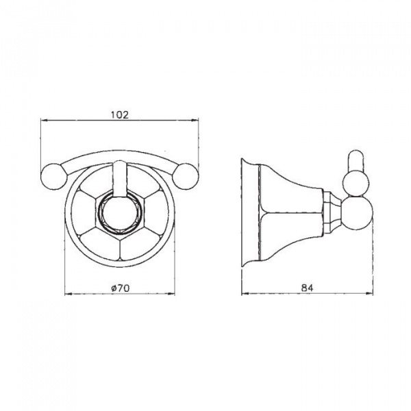 Nicolazzi Teide Крючок подвесной, двойной, цвет: золото