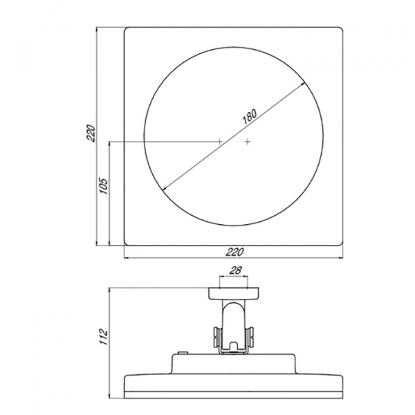 EMCO Prestige Зеркало косметическое, LED, 220x220мм, accu, verg.5, подвесной, цвет: хром