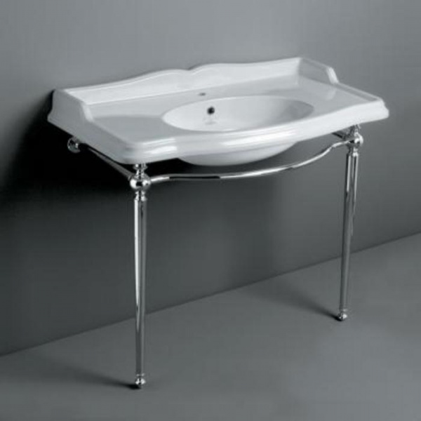 SIMAS Arcade Консоль 105х56см, c белой раковиной на 1 на отв, цвет: консоли cromo.