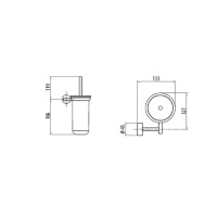 Gattoni Easy Ершик в стакане матовое стекло подвесной, цвет: хром
