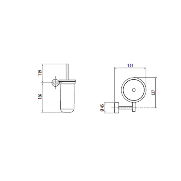 Gattoni Easy Ершик в стакане матовое стекло подвесной, цвет: хром