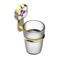 THG CAPUCINE MAUVE DECOR OR Стакан подвесной, стекло матовое, декор лиловый, цвет: полированное золото