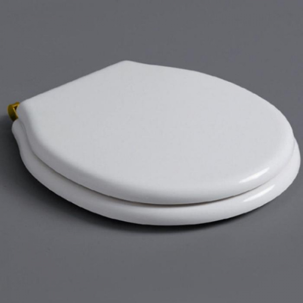 SIMAS Londra Сиденье для напольного унитаза, белый петли золото