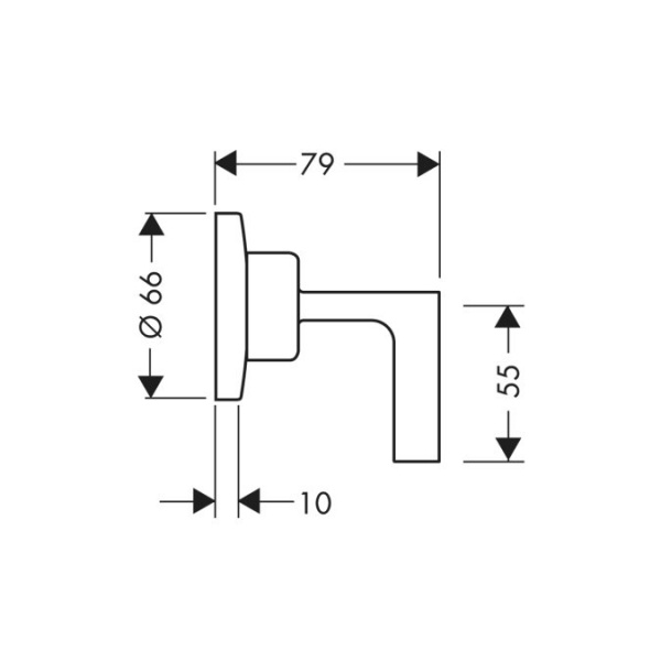 Axor Citterio, Запорный вентиль,с рычаговой рукояткой, цвет: хром
