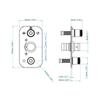 THG CORVAIR FIOR DI BOSCO Смеситель для душа встраиваемый, термостатическ, с запорным вентилем и перекл на 2 полож, внешняя часть, цвет: полиров золото