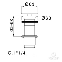 Cisal Донный клапан 1&quot1/4 для раковин без перелива, цвет хром