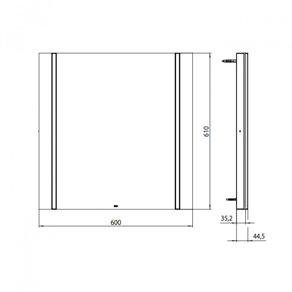 EMCO Зеркало со LED подсветкой, B60xH61см